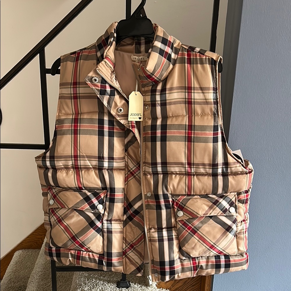 Jodifl:  Burberry Plaid Puffer Vest